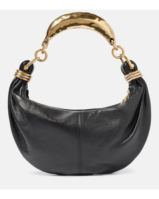 Chloé Black Banana Small Leather Shoulder Bag