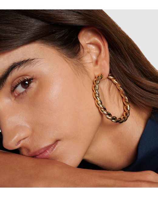 Jennifer Fisher Metallic Twisted 14Kt-Plated Hoop Earrings