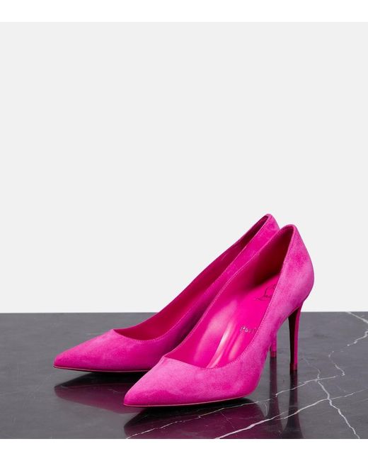 Christian Louboutin Pink Pumps Kate 85 Aus Veloursleder