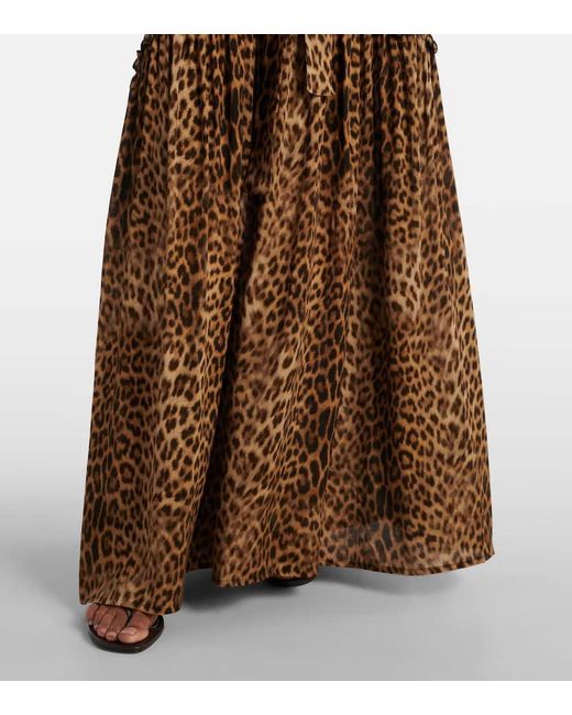 Abito Lungo Skylar Con Stampa Leopardata di Melissa Odabash in Brown