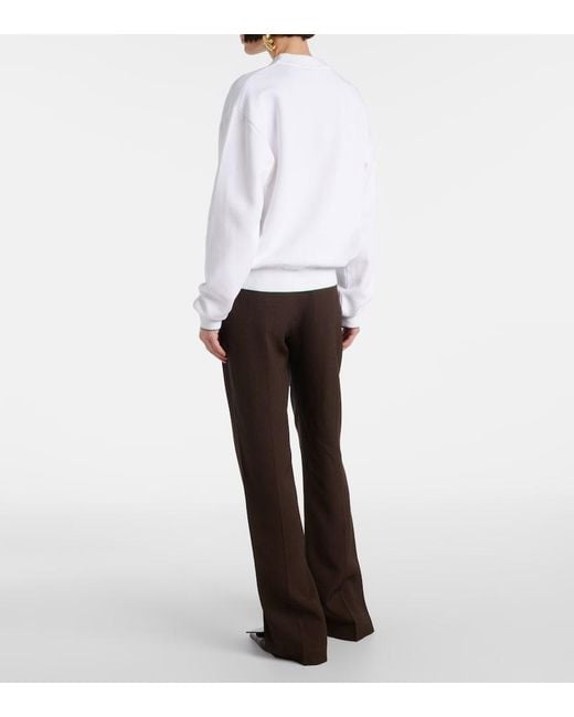 Jacquemus White Vince Embroidered Cotton-Blend Sweatshirt