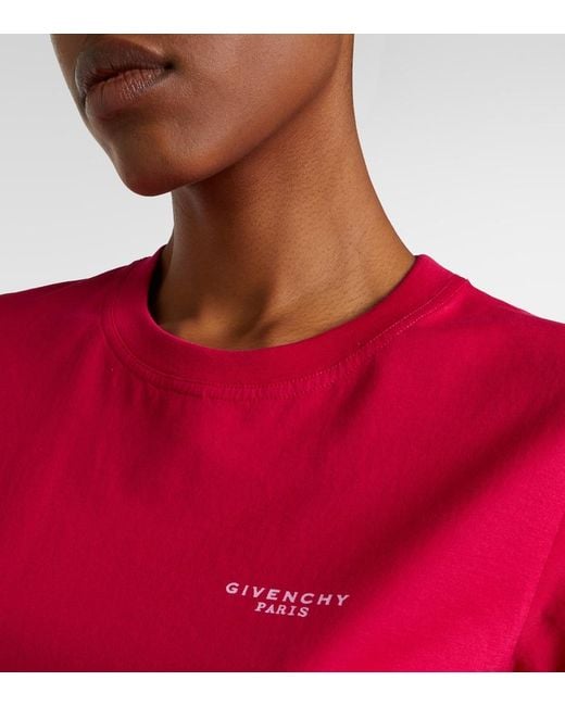 Givenchy Red Logo Cotton Jersey T-Shirt