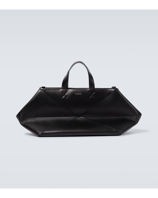 Loewe Black Puzzle Fold Leather Duffle Bag for men