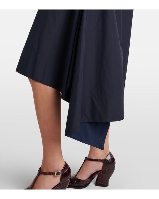 Loewe Blue Draped Cotton Wrap Dress