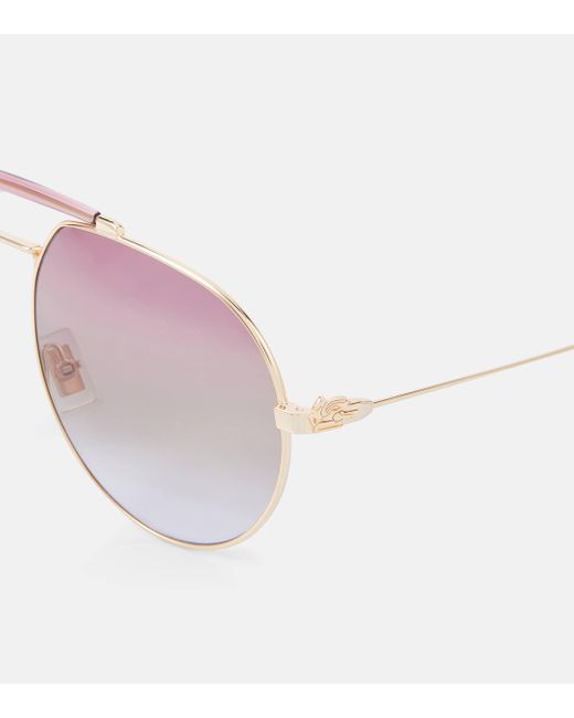 Etro Pink Pegaso Aviator Sunglasses