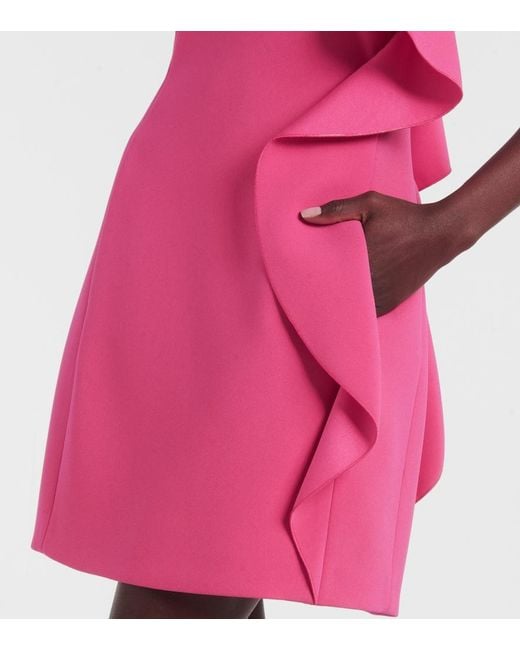 Max Mara Pink Giacomo Ruffled Sable Minidress