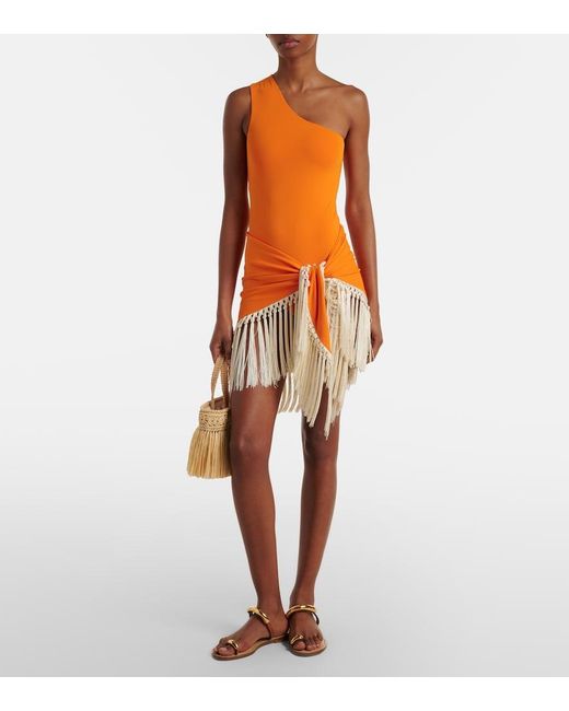 Taller Marmo Orange Yacare Swimsuit And Beach Cover-Up Set
