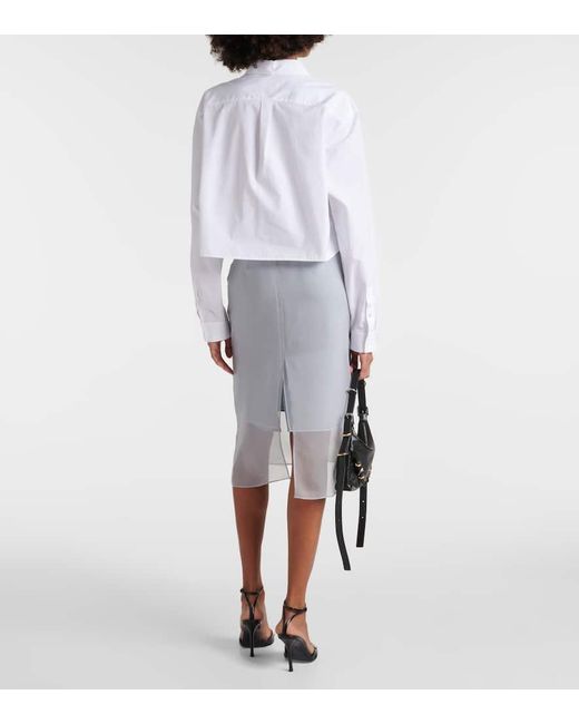 Camisa cropped de popelin de algodon Givenchy de color White