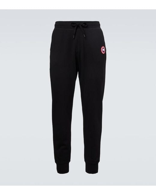 Canada Goose Black Huron Cotton Sweatpants for men