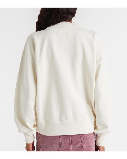 Isabel Marant White Logo Cotton-Blend Fleece Sweatshirt