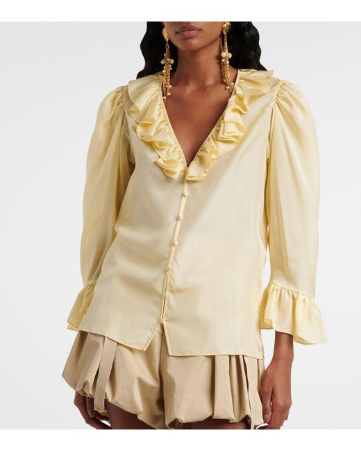 Chloé Yellow Bluse Aus Seide