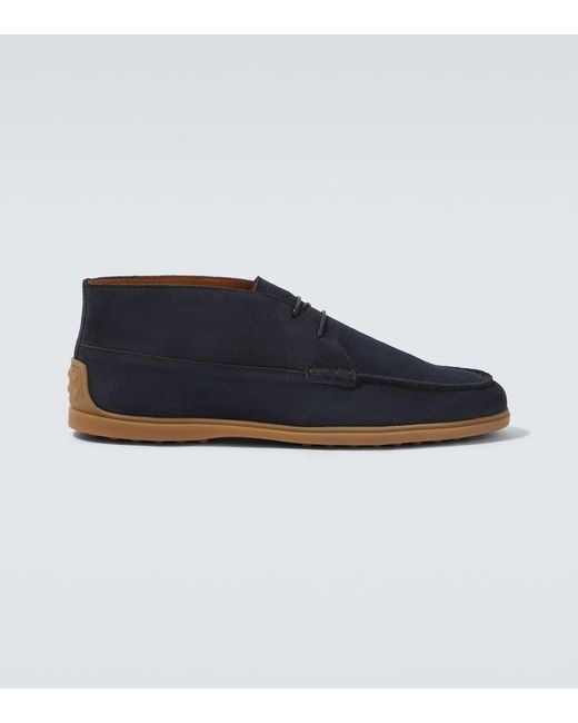Tod's Blue Suede Desert Boots for men