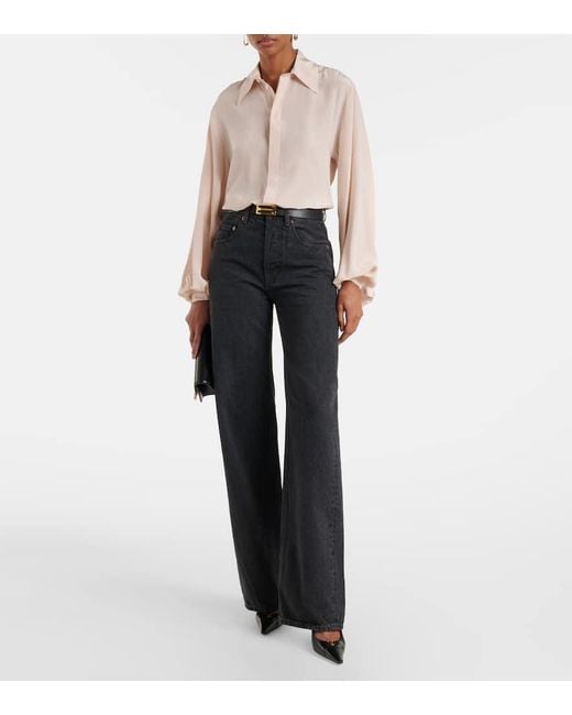 Victoria Beckham Pink Silk Shirt