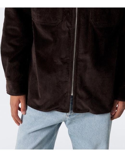 Bottega Veneta Black Cotton Corduroy Overshirt for men