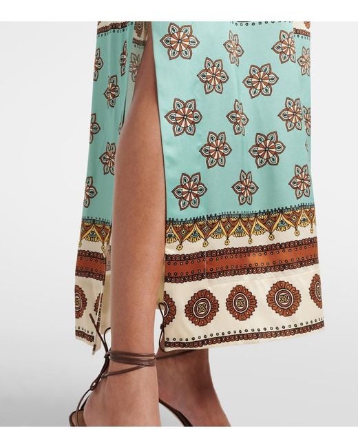 ALÉMAIS Green Contina Silk Maxi Dress
