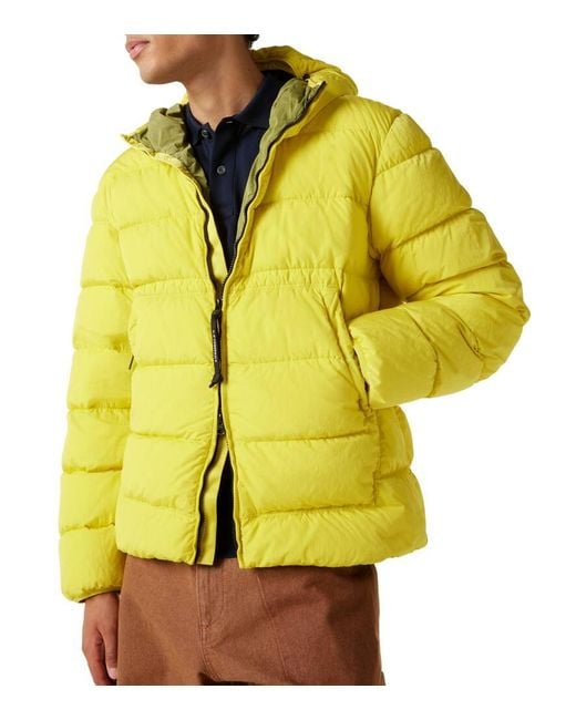 C P Company Yellow Hooded Down Jacket for men