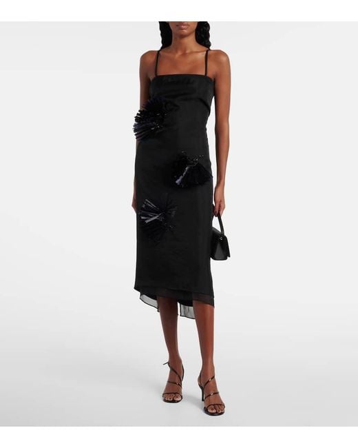 JACQUES WEI Black Besticktes Maxikleid