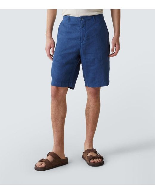 Bermudas Ajaccio De Lino Fedeli de hombre de color Blue