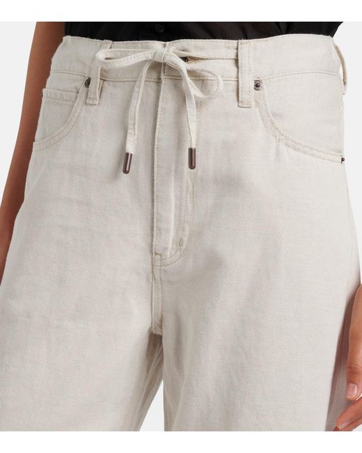 FRAME Natural Off Duty Drawstring Wide-Leg Jeans