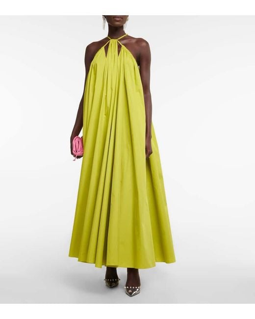 Robe Longue En Coton Oscar de la Renta en coloris Yellow