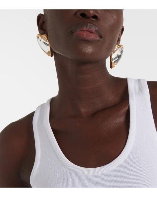 Alaïa White Le Cour Bombe Heart-Shaped Earrings
