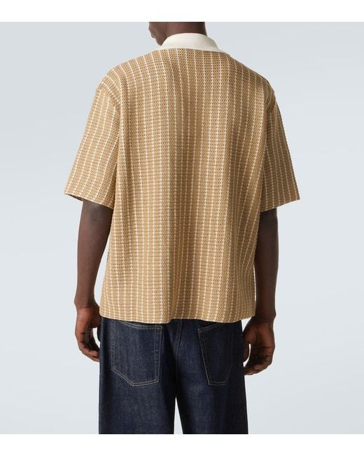 Jil Sander Natural Knitted Cotton Polo Shirt for men