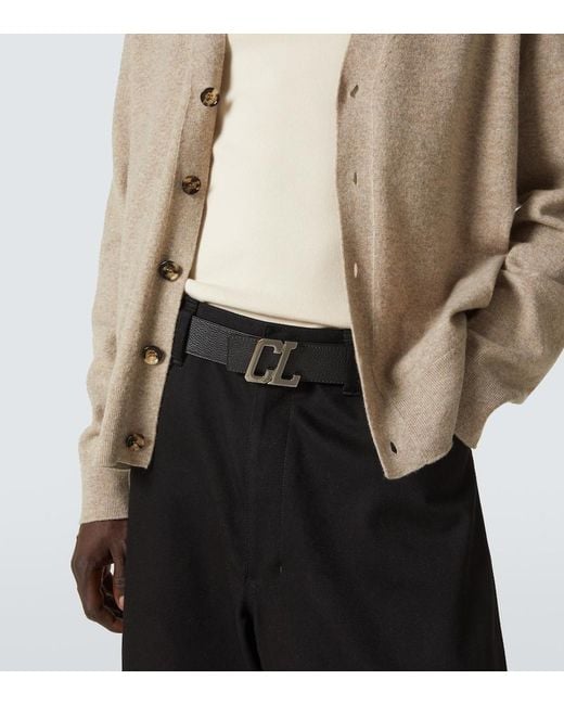 Christian Louboutin Red Cl Logo Reversible Leather Belt for men