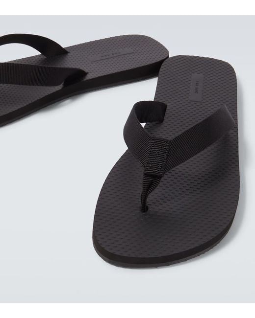 サンダル・ミュール The Row] Dune Thong Sandals In Gros Grain Dune grosgrain thong sandals in black - The Row | Mytheresa