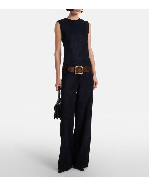 Stouls Blue Miuccia Suede Top