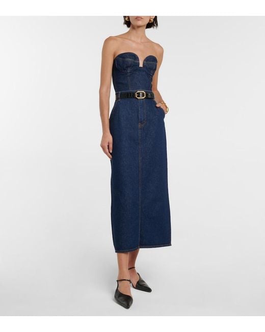 Magda Butrym Blue Denim Midi Skirt