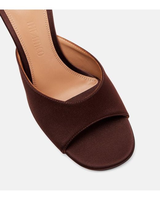 The Attico Brown Betta 95 Satin Mules