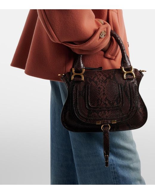 Chloé Black Marcie Small Leather Top-Handle Bag