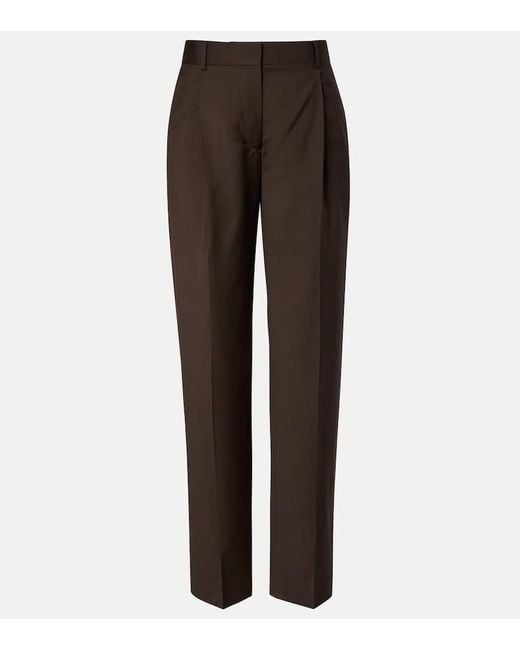 Pantalones Anchos Plisados Totême  de color Brown