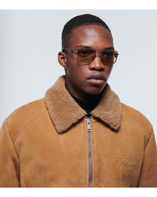 Prada Natural A52S Rectangular Sunglasses for men