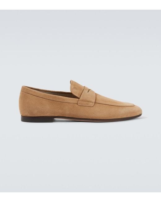 Tod's White Suede Penny Loafers for men