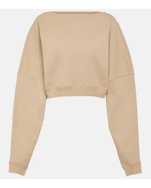 Sweat-shirt raccourci en coton Saint Laurent en coloris Natural