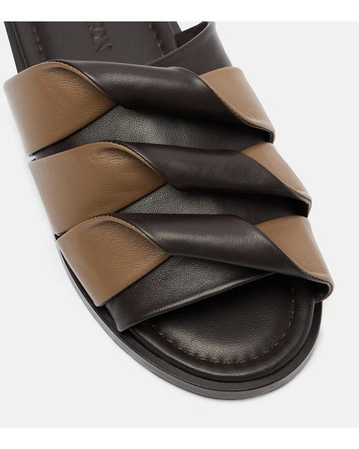 J.W. Anderson Brown Coil Leather Slides