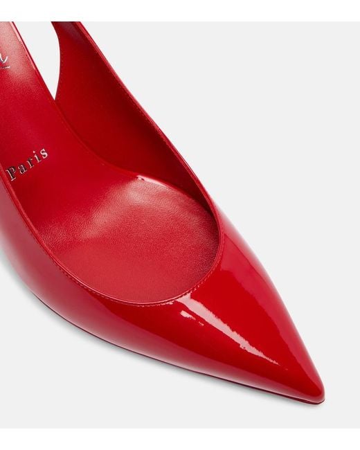 Christian Louboutin Red Hot Chick 70 Patent Leather Slingback Pumps