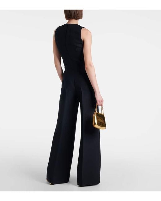 Stella McCartney Blue Chain-Detail Wool And Silk Jumpsuit
