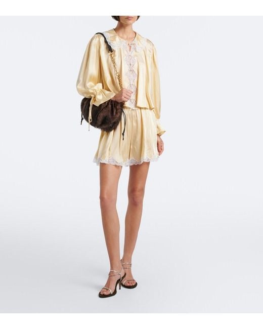 Chloé Black Plisse Shearling Shoulder Bag
