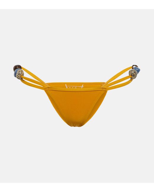 Christopher Esber Yellow Embellished Bikini Bottoms