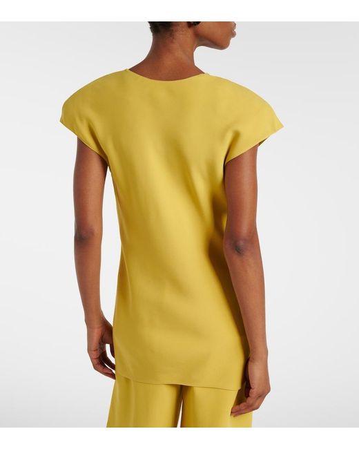 Valentino Yellow Cady Couture Draped Top