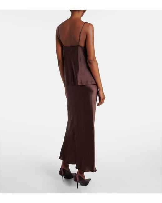 Top Lencero Sense Of Shine Ii De Saten En Mezcla De Seda Dorothee Schumacher de color Brown