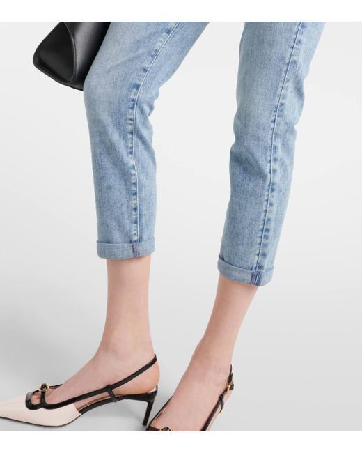 7 For All Mankind Blue Josefina Mid-rise Slim Jeans