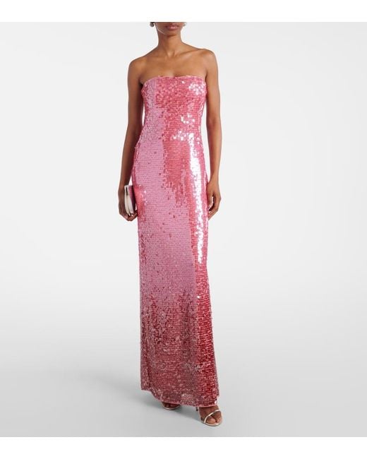Jonathan Simkhai Pink Robe Leilani Mit Pailletten