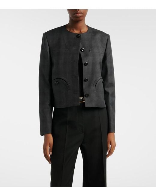 Blazé Milano Black Shamo Checked Virgin Wool Jacket