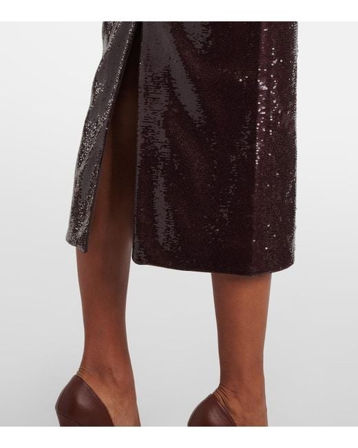 Roland Mouret Brown Off-Shoulder-Cocktailkleid Mit Pailletten