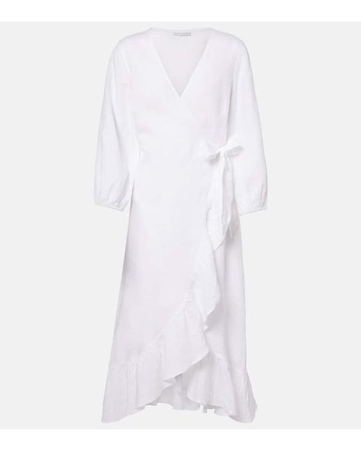 Heidi Klein White Wickelkleid Aus Leinen