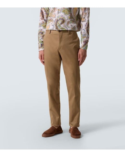 Pantaloni Slim di Etro in Natural da Uomo