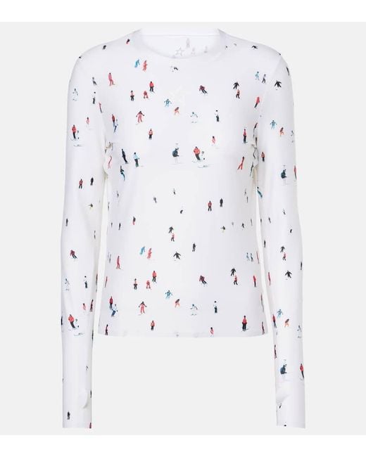 Perfect Moment White Perfect Printed Technical Top